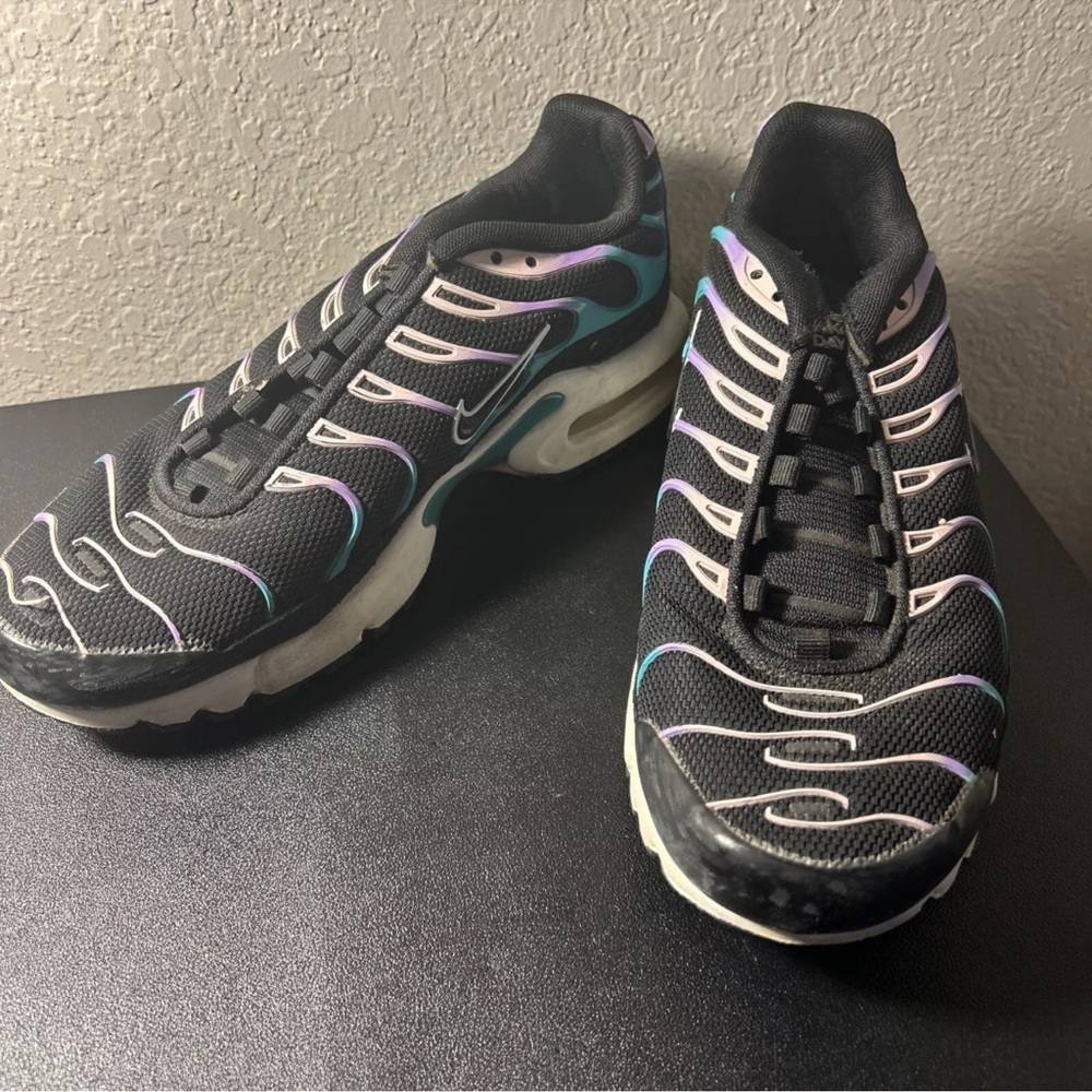Nike Air Max Plus Have A Nike Day Black Purple Aqua Youth Size 5.5 ￼No Laces.